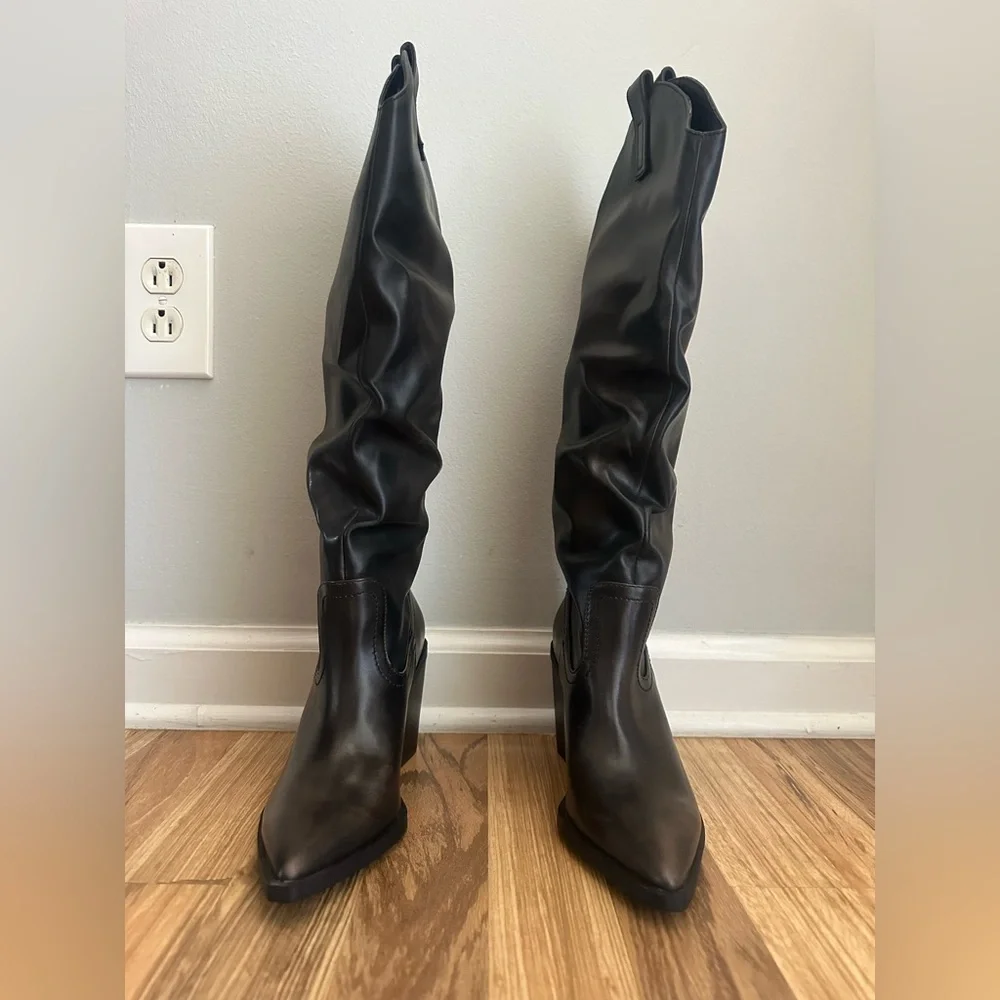 NWOT Madden Girl Alabama Cowgirl Boots Women's Dark Brown Size 5.5 M